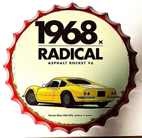 

Royal Tin Sign Bottle Cap Metal Tin Sign Retro Car Garage Design Diameter , Round Metal Signs for Home and Kitchen Bar