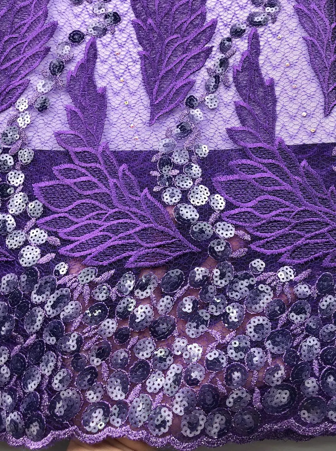 

beautiful african shining net tulle lace fabric with sequins and beads good quality african mesh lace for dress HSIAU165