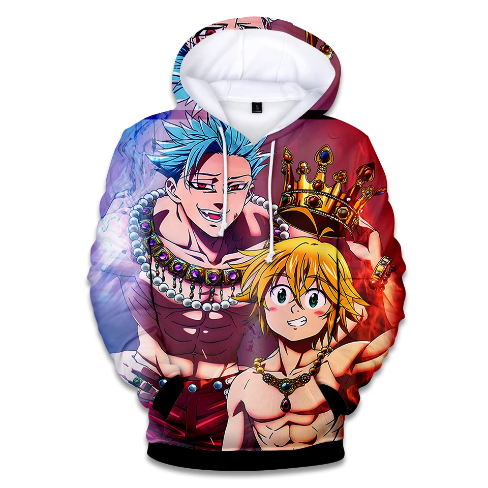 

Hip Hop Couples Men/Women The Seven Deadly Sins Sweatshirts Kawaii Coats 3D Anime Nanatsu no Taizai Pullover Hoodies Japan Tops