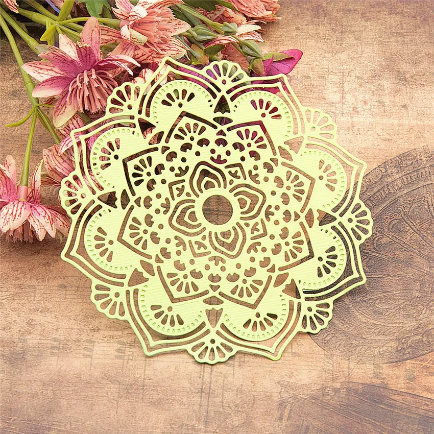 

13.9x13.9cm Romantic flower Scrapbooking DIY Embossing Mother's Day paper dies cutting dies carbon steel cutter Metal die cards