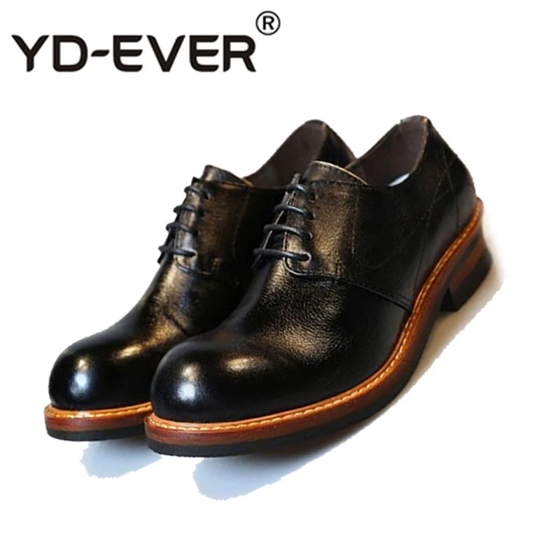 Туфли оксфорды из натуральной воловьей кожи на шнуровке в британском стиле