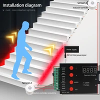 led stair light strip controller pir motion sensor addressable led rgb tape lights for control each stair lighting decoration