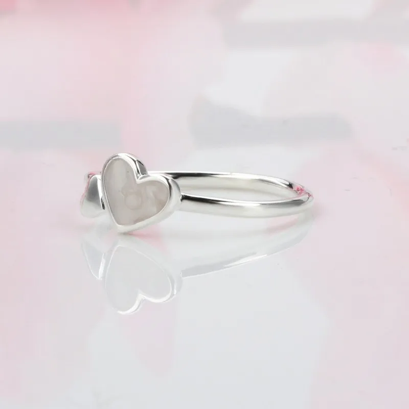

Original 925 Silver Pan Ring Elegant Double Heart Pan Ring For Women Wedding Party Fashion Jewelry