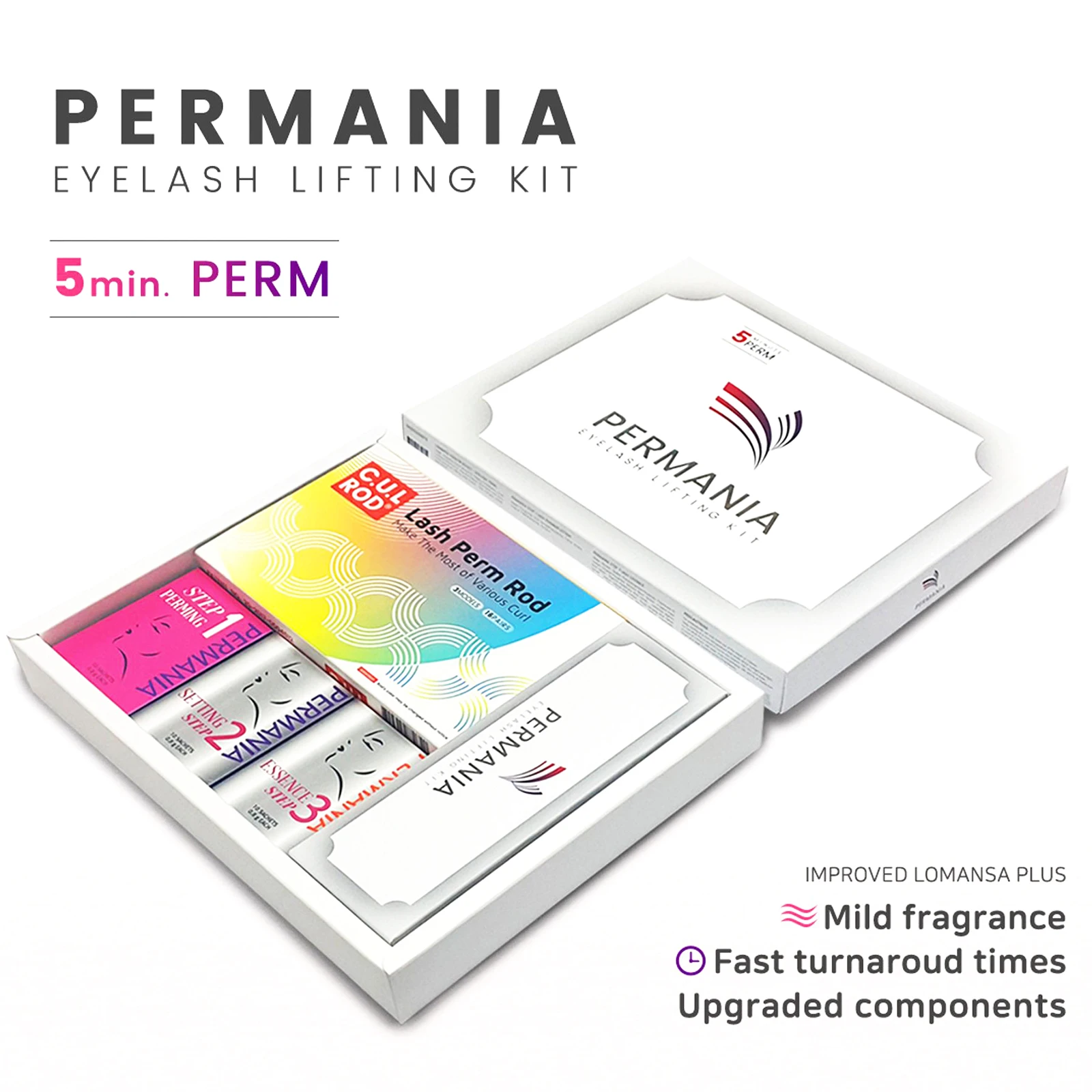 Korea PERMANIA Lomansa Lash Lift Kit Permania Eyelash Curling Tools Lifting Adhesive Set 5Minute Perm set |