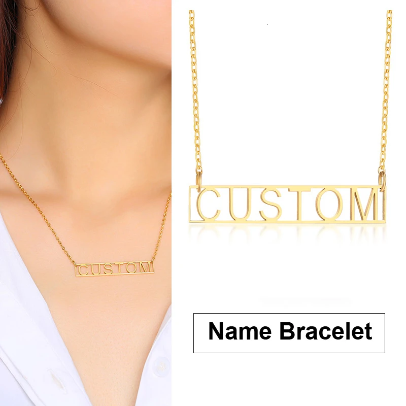 Персонализированное женское именное ожерелье в золотистом и серебряном тонах