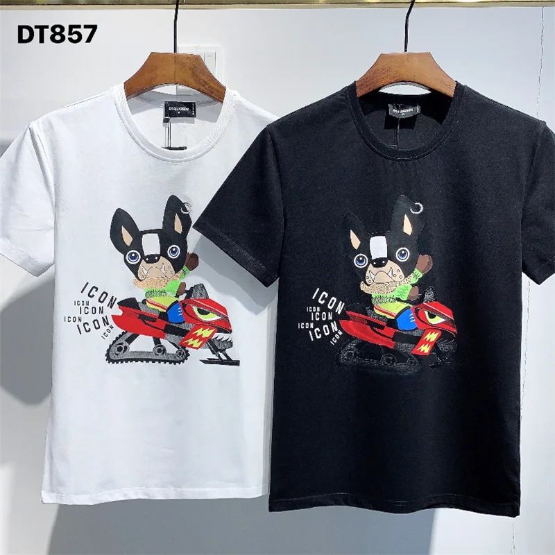 

2021 FW Dsquared2 Box Logo T-Shirt Streetwear WOMEN/MEN Fashion Cotton Casual Short sleeve Round neck T shirt