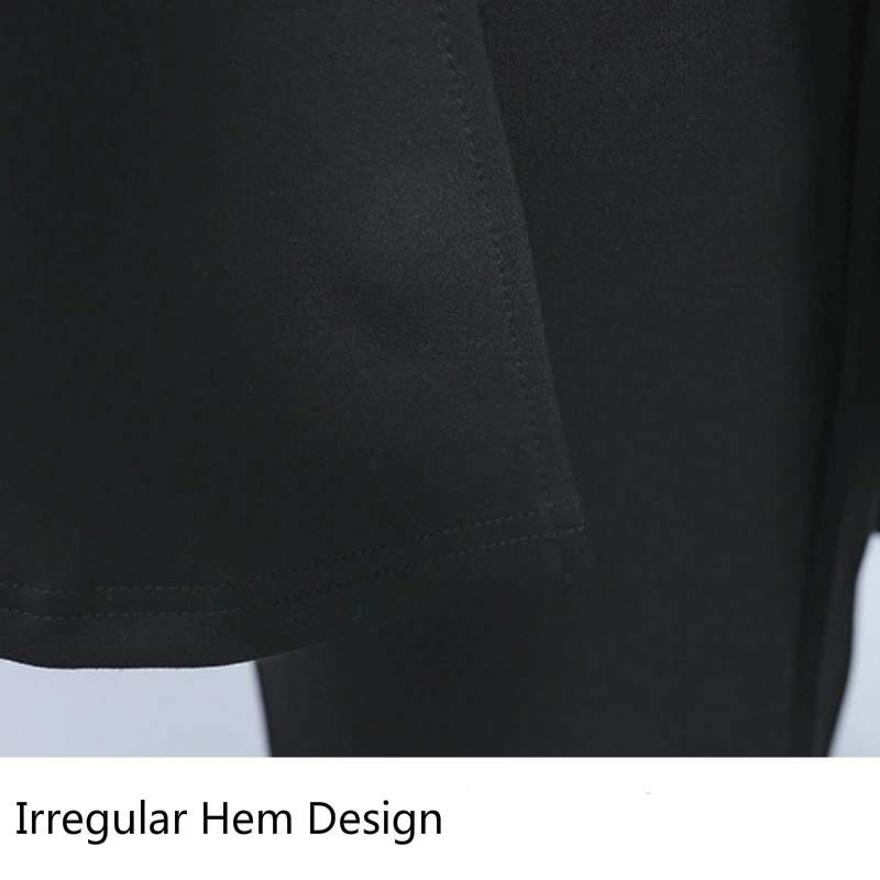 Имитация двух частей ассиметричные эластичные талии свободные широкие брюки