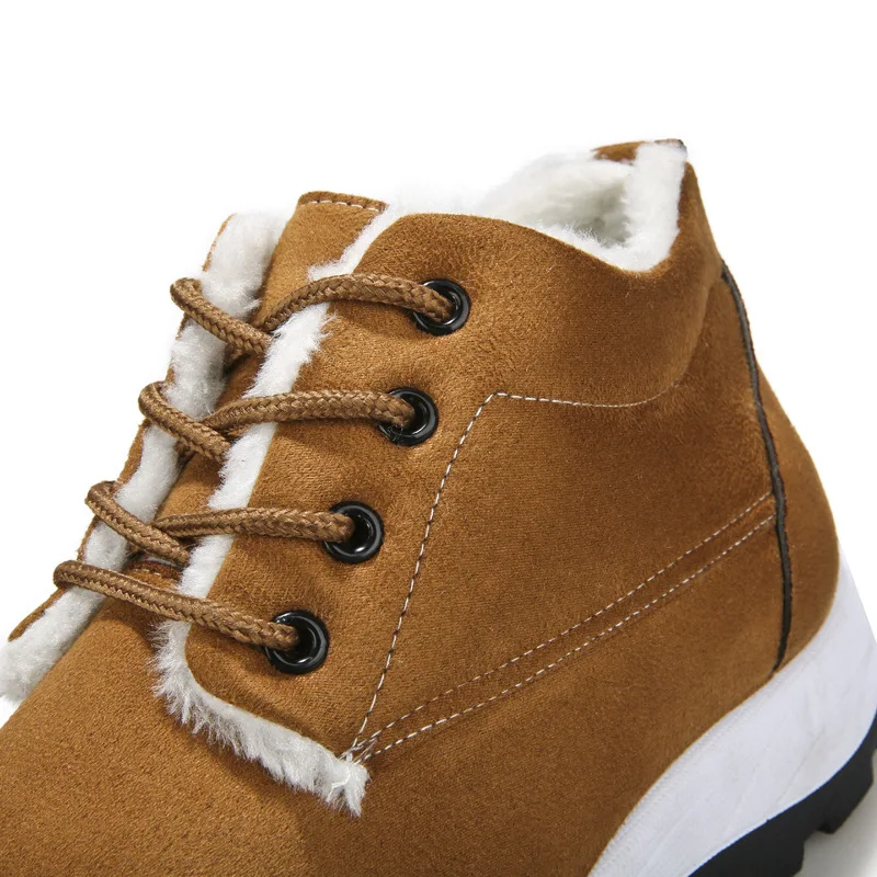 Мужские Нескользящие зимние ботинки мужские ботильоны модные меховые