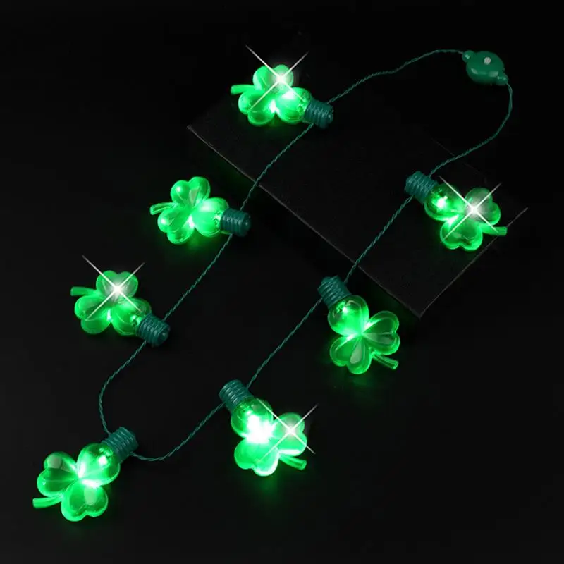 Shamrock светодиодный светильник мигающее ожерелье подвески подарок редкие