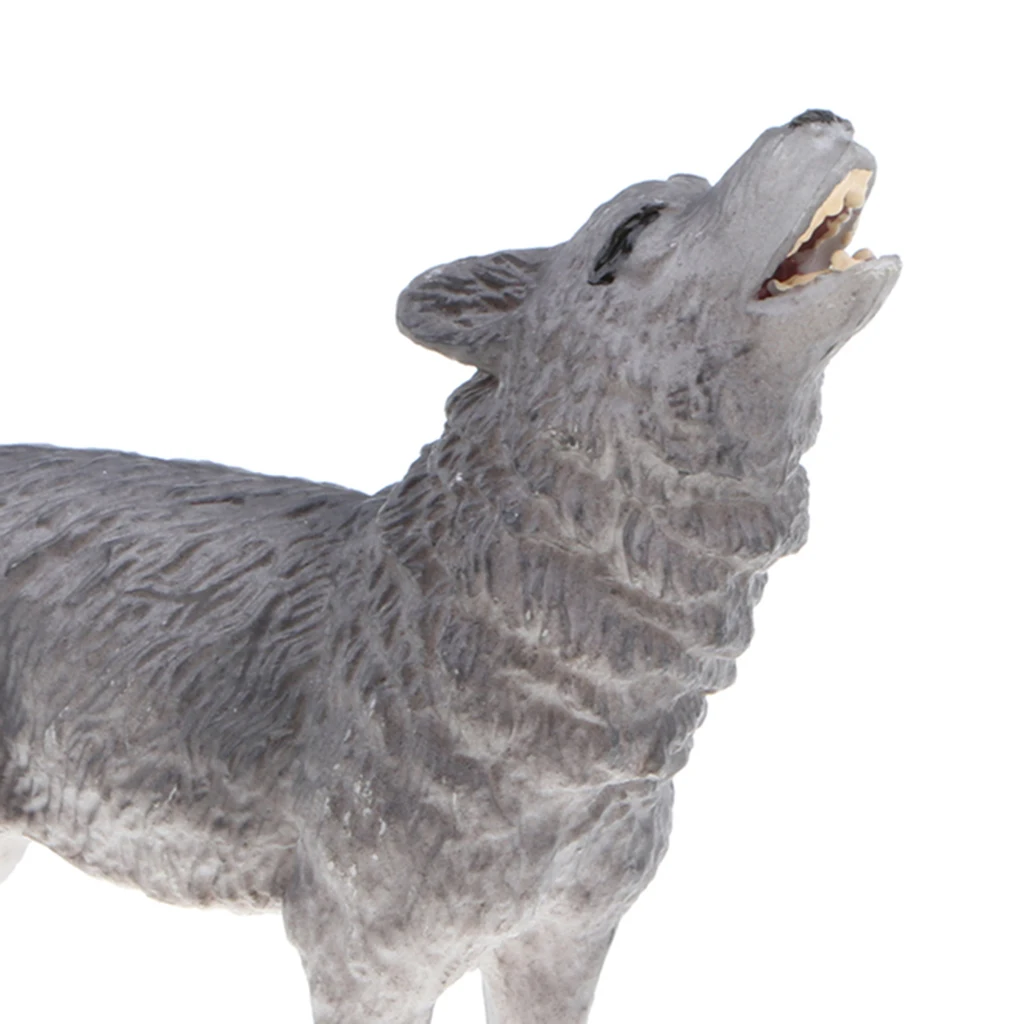

Wildlife Howling Wolf Realistic Hand Painted Toy Figurine Model Safe and BPA Free Materials for Ages 3 and Up