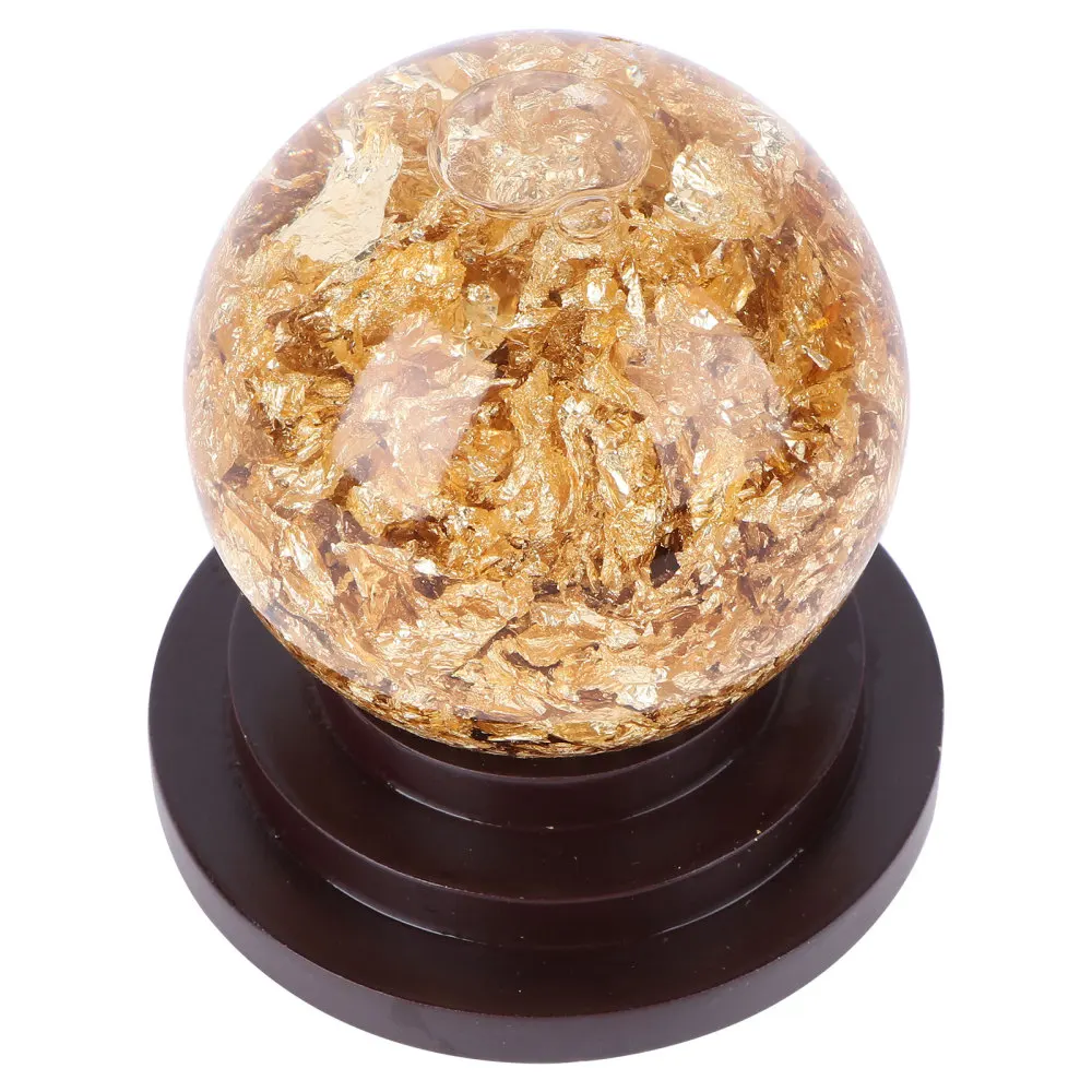 

1pc Crystal Decor Desktop Crystal Ornament Decorative Craft (Golden)