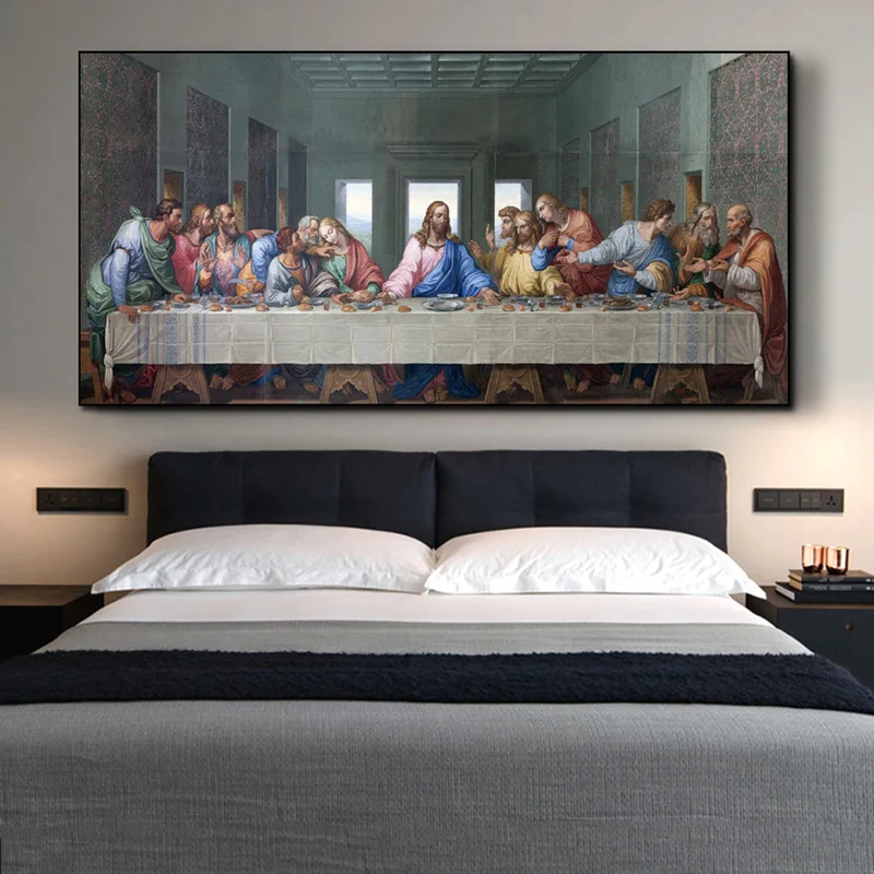 

Leonardo Da Vinci's The Last Supper Posters and Print Wall Art Canvas Painting Famous Painting Art for Living Room Cuadros Decor