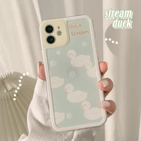 retro stream bubble duck art japanese shockproof phone case for iphone 12 11 pro max xs max x xr 7 8 plus case cute back cover
