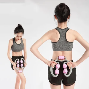 U-образный массажный ролик с пусковыми точками для рук, ног, шеи, мышечной ткани для фитнеса, тренажерного зала, йоги, пилатеса, спорта, 5 колес