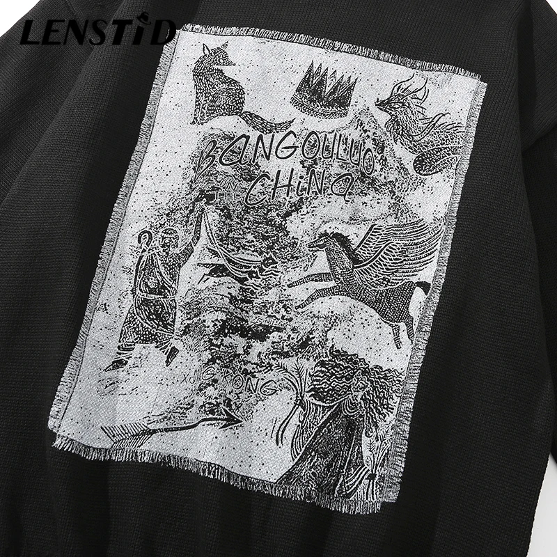 Мужской трикотажный джемпер LENSTID повседневный хипстерский пуловер с винтажным