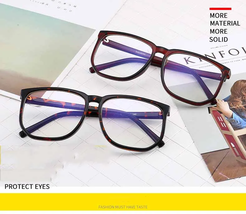 Fashion Anti Blue Light Square Men Optics Glasses Frame Women Solid Color Big Spectacles Frames Prescription Eyeglasses