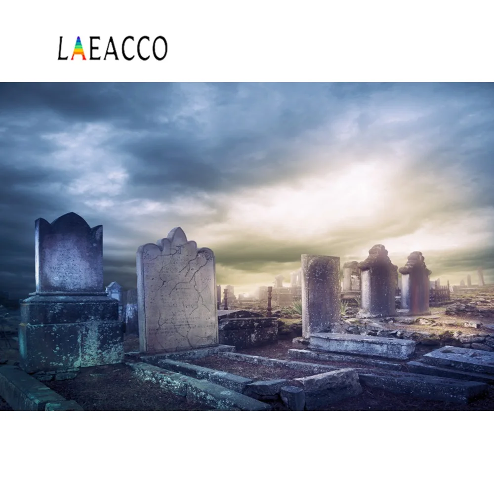 Laeacco Хэллоуин фоны для фотографии гробница парк блестящая Звезда страшная ночь фотографии фоны фотосессия Фотостудия