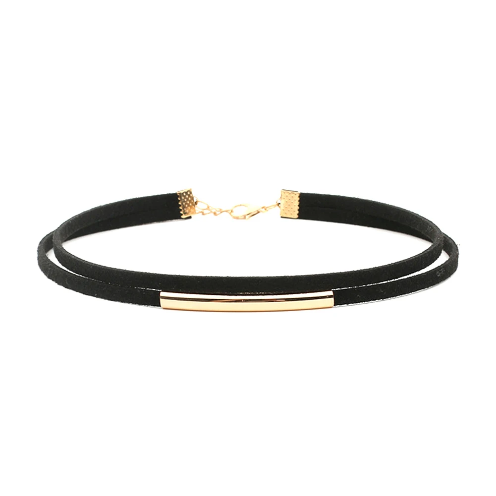 Multi-layer Korean Velvet Curved Necklace Collar Black Punk Gothic Women Arc Charm Short Choker Jewelry Gift | Украшения и