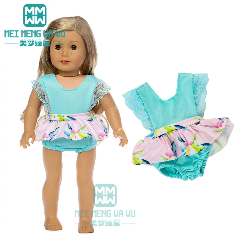 Одежда для куклы подходит американских кукол длиной 45 см синие Слитные