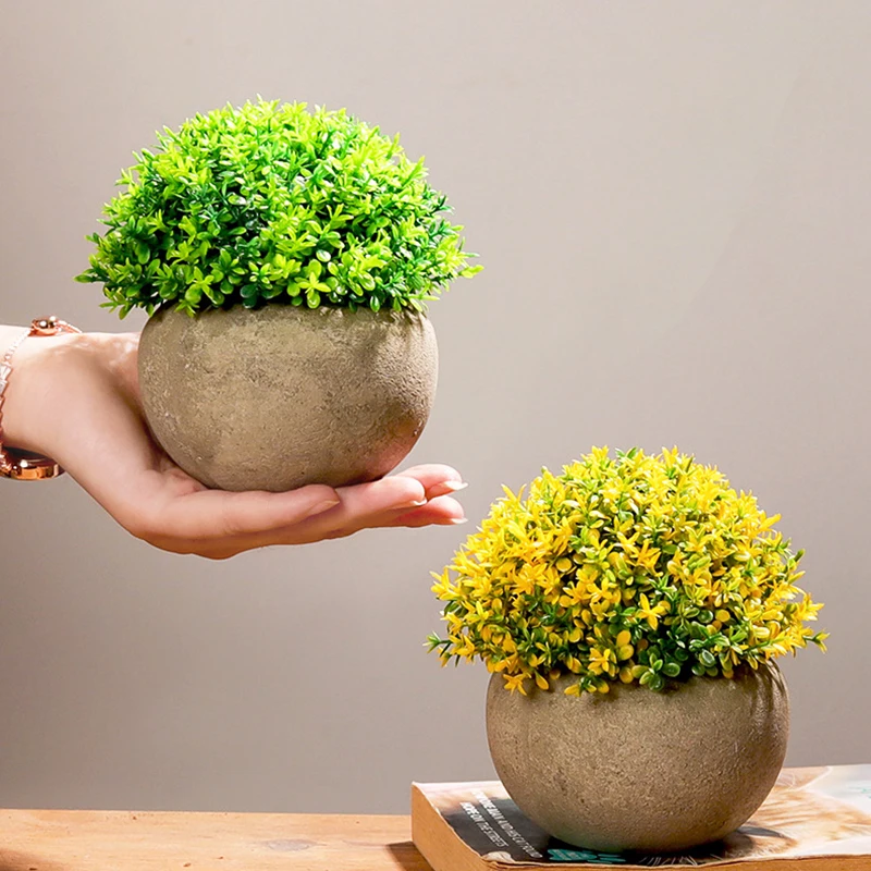 

Mini Simulation Pant Potted Fresh Grass Ball for Bathroom Home Office Room House Decorations ADW889
