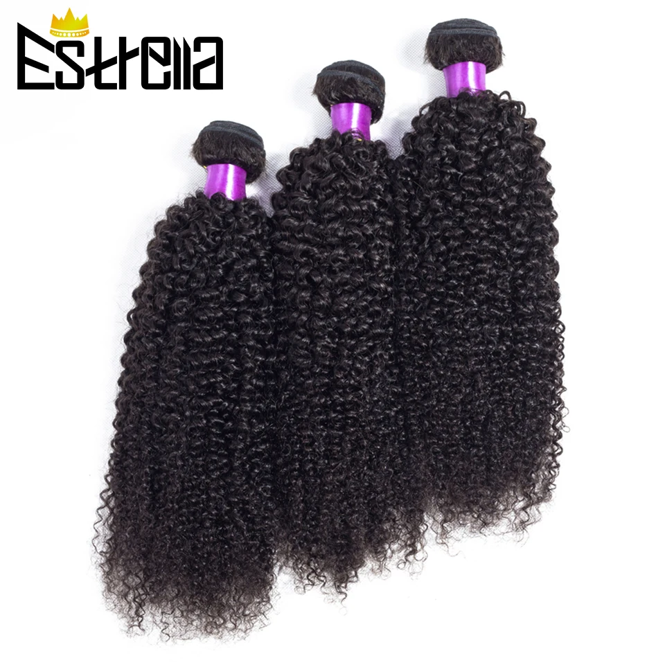 Estrella 100% человеческие волосы пряди кудрявые вьющиеся Remy бирманские 8-26 дюймов