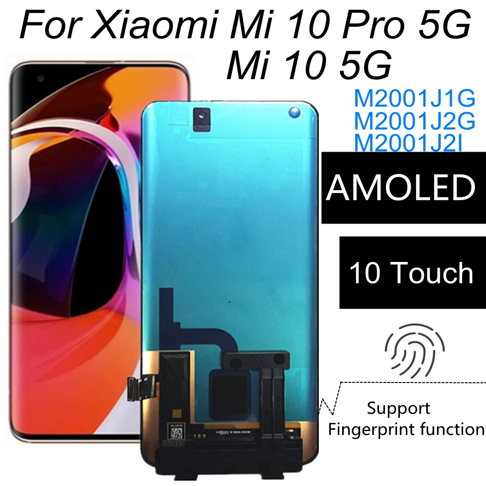 Pantalla LCD de 6,67 "para Xiaomi Mi 10 PRO 5G M2001J1G, montaje de digitalizador con pantalla t&aacute;ctil, repuesto para tel&eacute;fono Xiaomi Mi10 LPDDR5-0