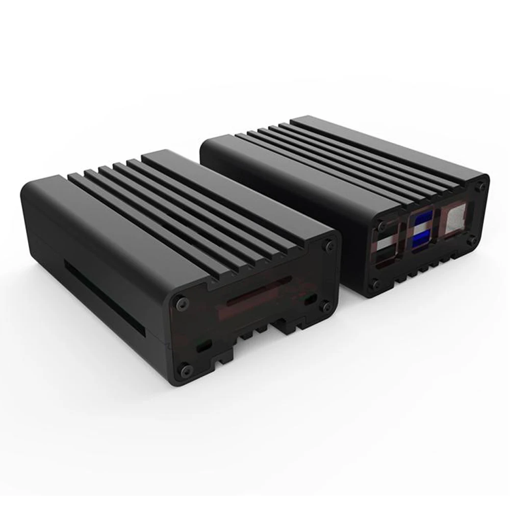 Алюминиевый Чехол для Raspberry Pi 4 Model B акриловые боковые панели с радиатором и