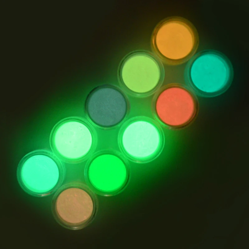 10 шт голографический блеск Неон фосфор порошок Блестки для ногтей пудра Пыль