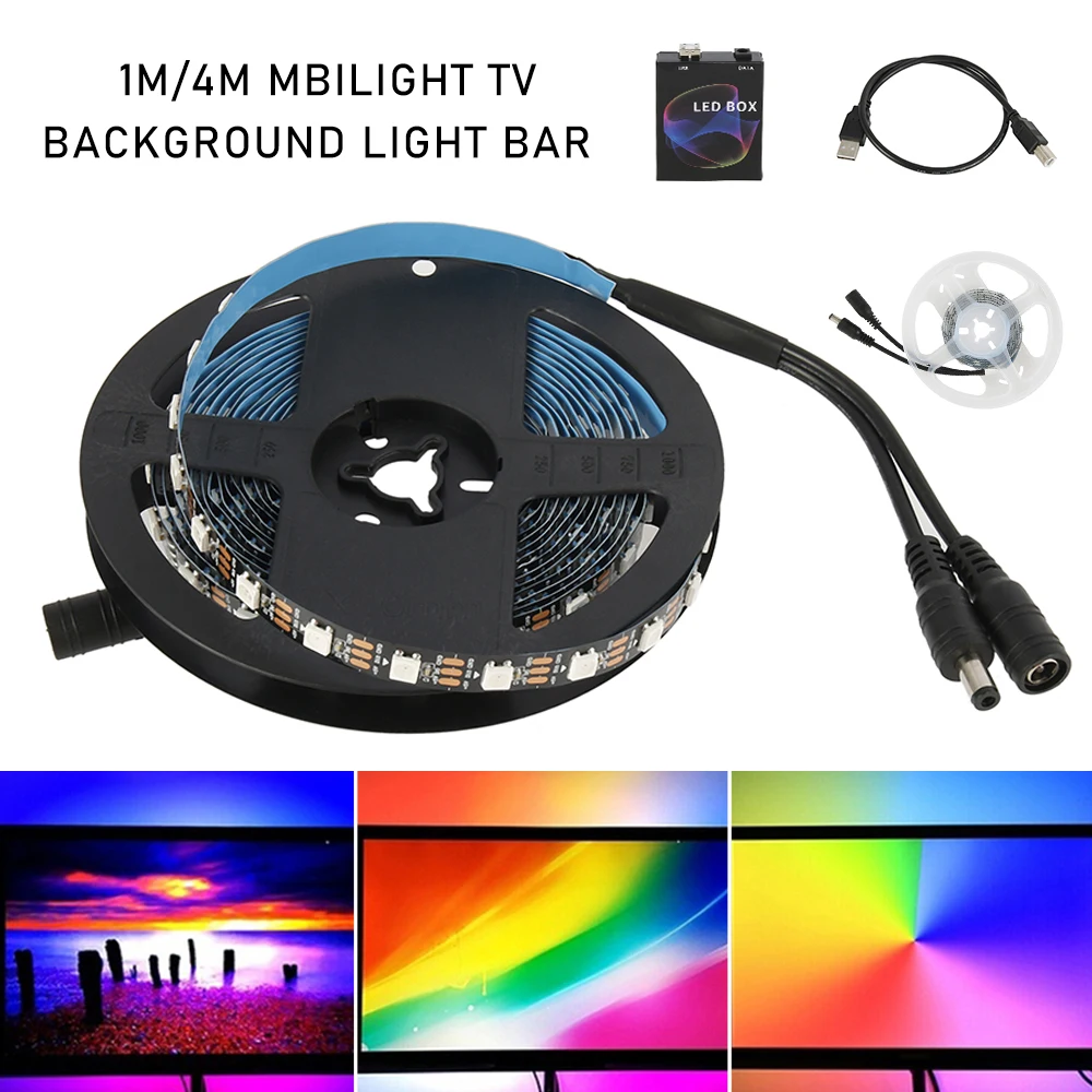 

Светодиодная лента 5050SMD, 5 В, 1 м, 4 м, RGB, 120 градусов