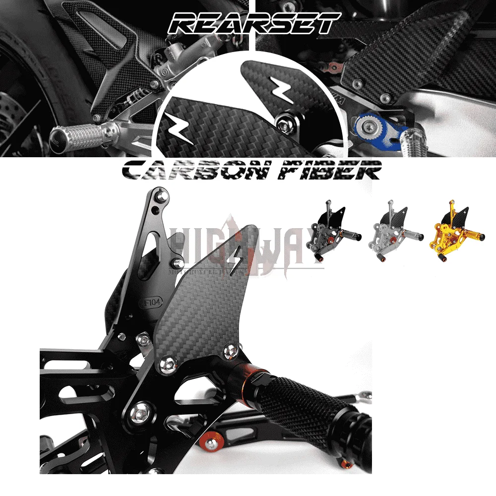 

Motorcycle CNC & Carbon Fiber Footrest Rear Sets Adjustable Rearset Foot Pegs for YAMAHA YZF R1 YZF-R1 YZFR1 2009-2014