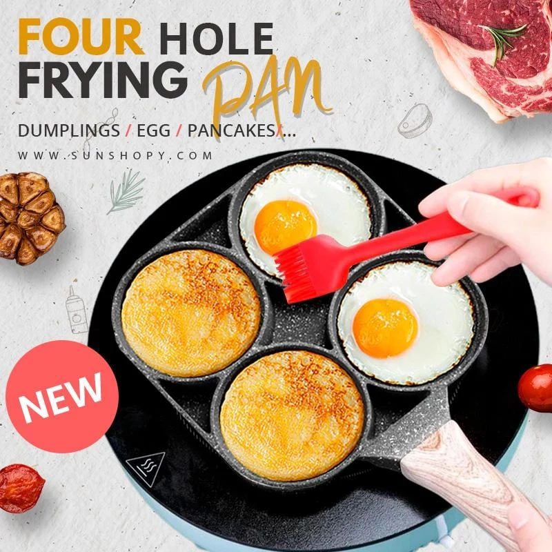 

Two/Four-Hole Frying Pot Pan Thickened Omelet Pan Non-Stick Egg Pancake Steak Pan Cooking Egg Ham Pans Breakfast Maker Cookware