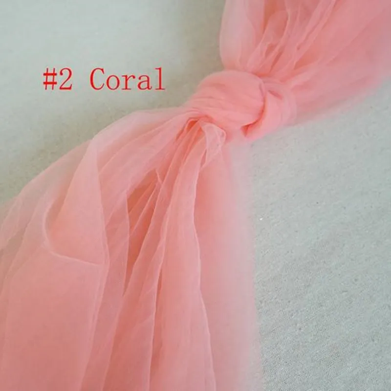 2 Coral 3 м/5 м Лот 160 см Тюлевая сетчатая кружевная ткань 16 цветов мягкая кружевная ткань для свадебных торжеств DIY занавес Свадебный декор - Color: 2 Coral