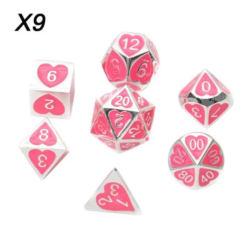 

New Metal Dice Set DND Board Game 7pcs Polyhedral Dice for RPG Role Playing Game 27RD