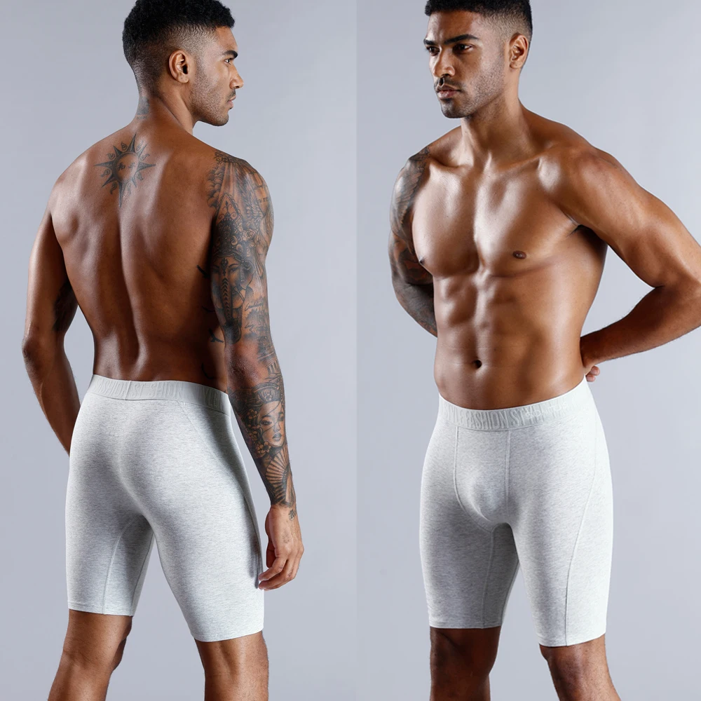 3pcs Long Boxers For Man Underware Lots Mens Underpants Cotton Men's Panties Family Boxershorts Boxer Sexy Male Shorts Calecon