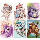Искусственная сова, рисование по номерам на холсте, акриловая краска для взрослых, Наборы для творчества, рисование по номерам с рамкой, искусство домашнего декора