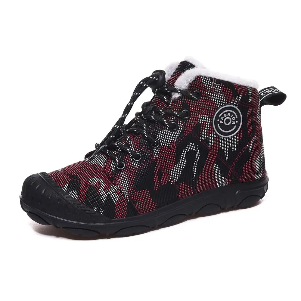 Детские зимние ботинки для мальчиков Теплые на меху девочек Модные детские