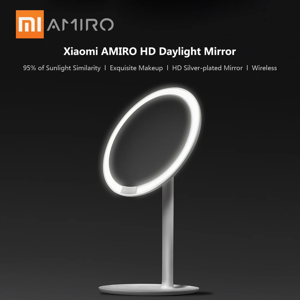 AMIRO HD новое зеркало для макияжа, зеркало дневного света, usb зарядка, косметическое зеркало, лампа для красоты здоровья, регулируемая для Xiaomi mijia