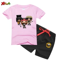 2020 Children girls t-shirt sets Rock Band Gun N Roses Print T shirt Summer Kids Hip Hop Music Tops Boys Girls Kids t shirts Set