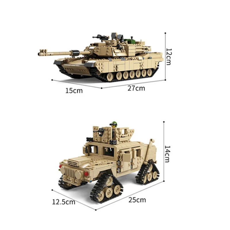 Конструктор Военный тематический танк M1A2 KY10000 1 Change 2 1463 шт.|Игрушечные кубики| |