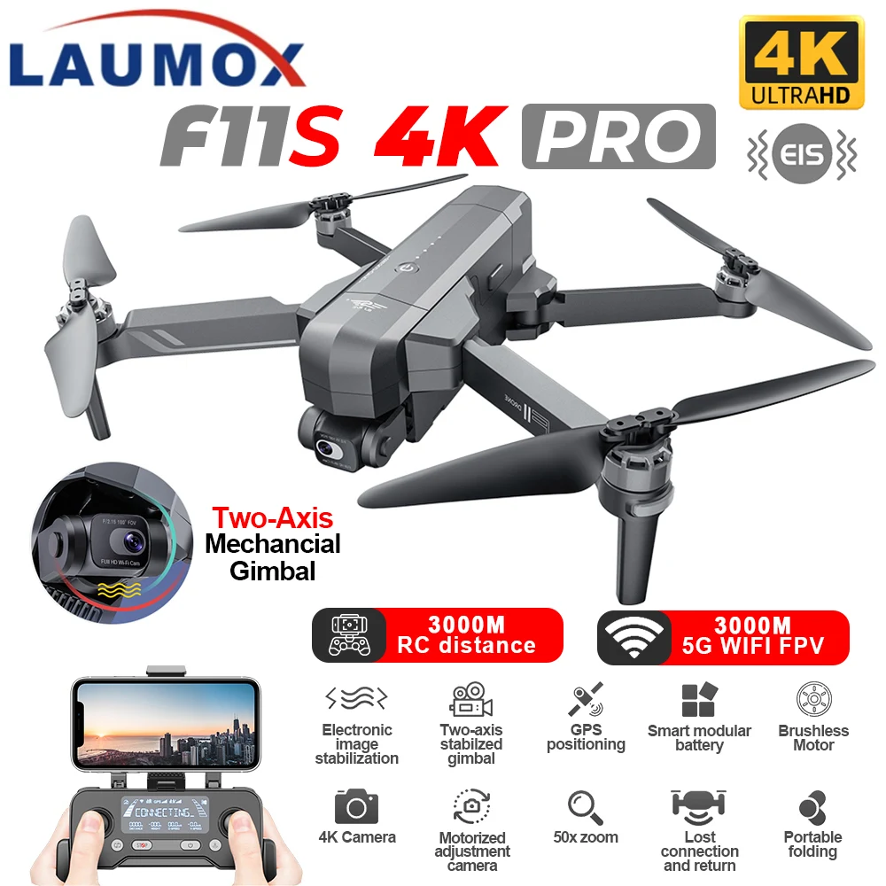 SJRC F11S 4K PRO Drone GPS 5G WiFi 2 Axis Gimbal  With HD Camera F11 4K PRO 3KM  Professional RC Foldable Brushless Quadcopter