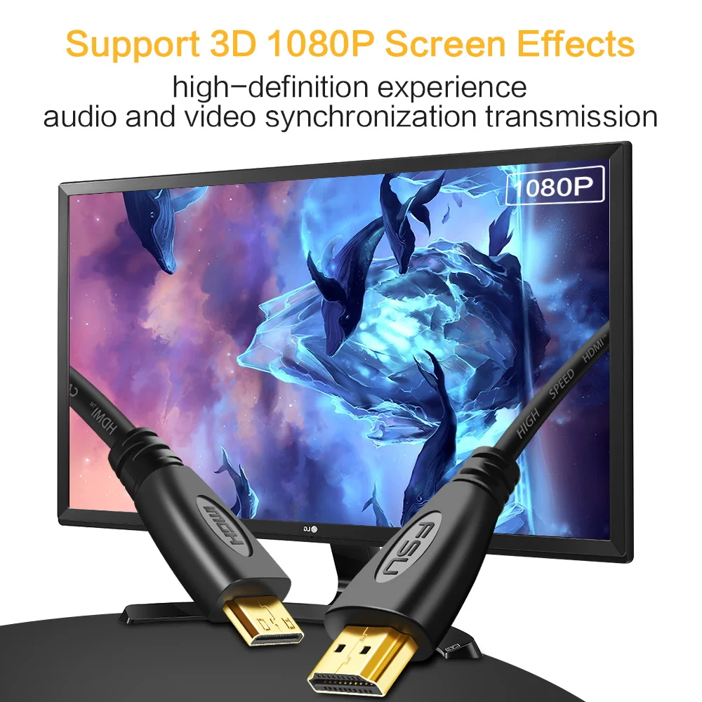 HDMI совместимый кабель MINI высокоскоростной позолоченный штекер 1 4 1080p 3D для HDTV