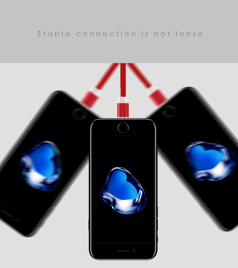 Магнитный кабель для передачи данных 3 в 1 Круглый нейлоновый зарядки мобильного