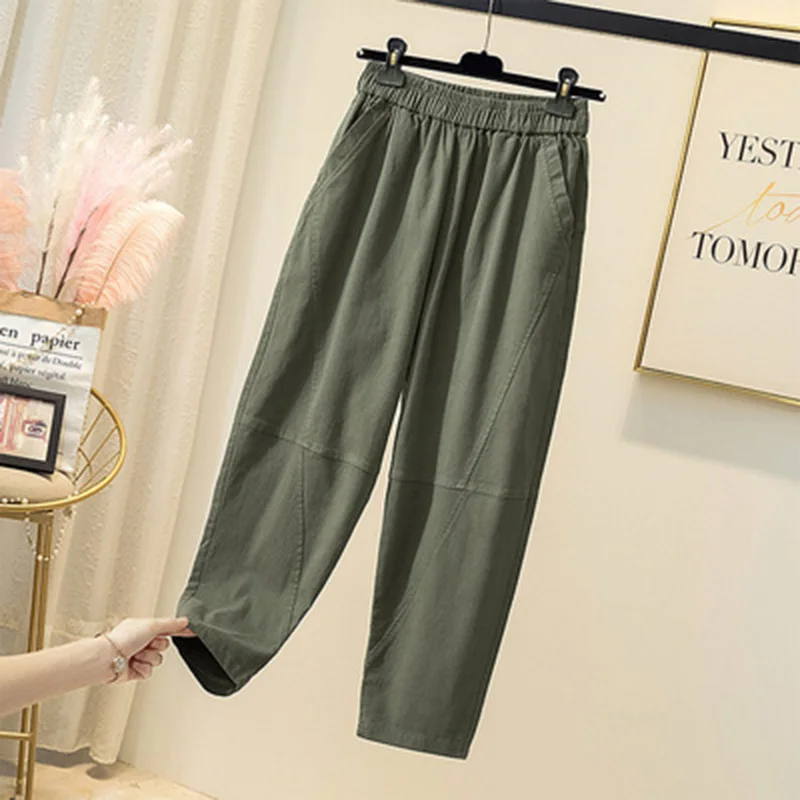 

Женские свободные шаровары, повседневные универсальные брюки из хлопка с эластичным поясом, A514, весна-осень 2020