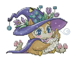 

Top SELLING Little witch Owl cross stitch kit people design cotton thread 14ct linen flaxen canvas embroidery