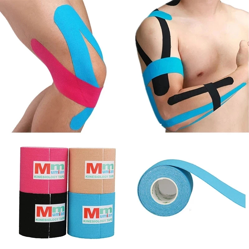 

Kinesiology Tape Muscle Bandage Athletic Recovery Sports Cotton Elastic Adhesive Strain Injury Tape Knee Muscle Pain Relief