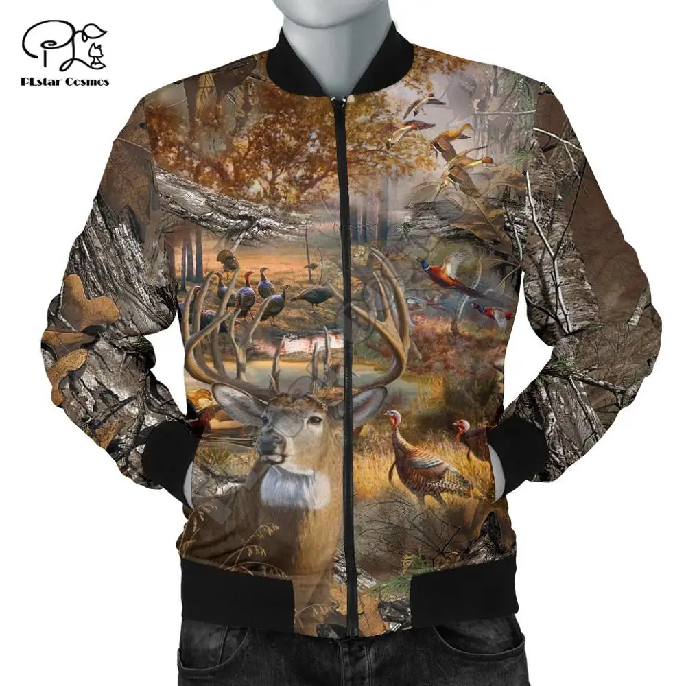 

PLstar Cosmos Animal Art Hunter Dear Hunting Camo NewFashion Winter Warm Coat Streetwear 3Dprint Men/Women Zip/Bomber Jacket A3