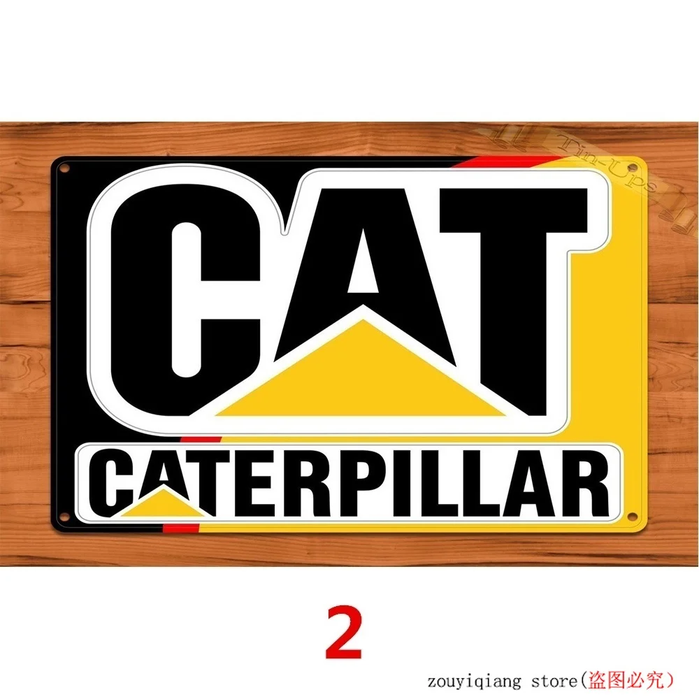 Caterpillar CAT Excavator Digger Equipment Жестяная Табличка на гараж металлический плакат декор