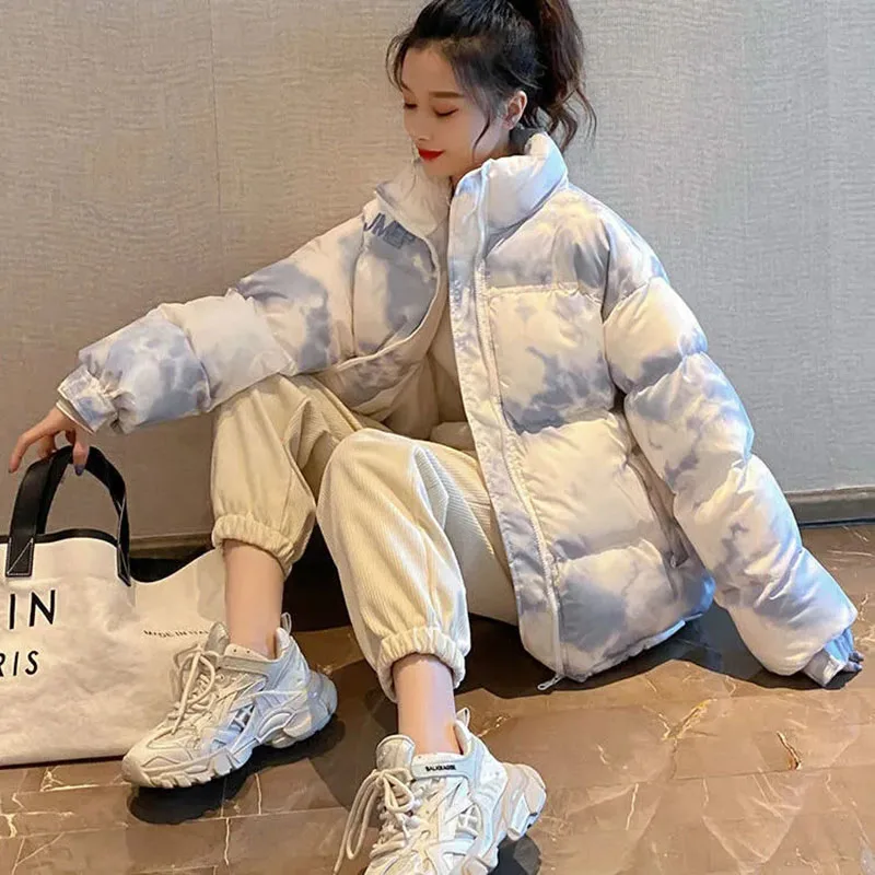 Casual  Winter  New Women Cotton Jacket Age Reduction Korean Version Of Loose And Thin Small Fragrant Long-Sleeved Cotton Jacket