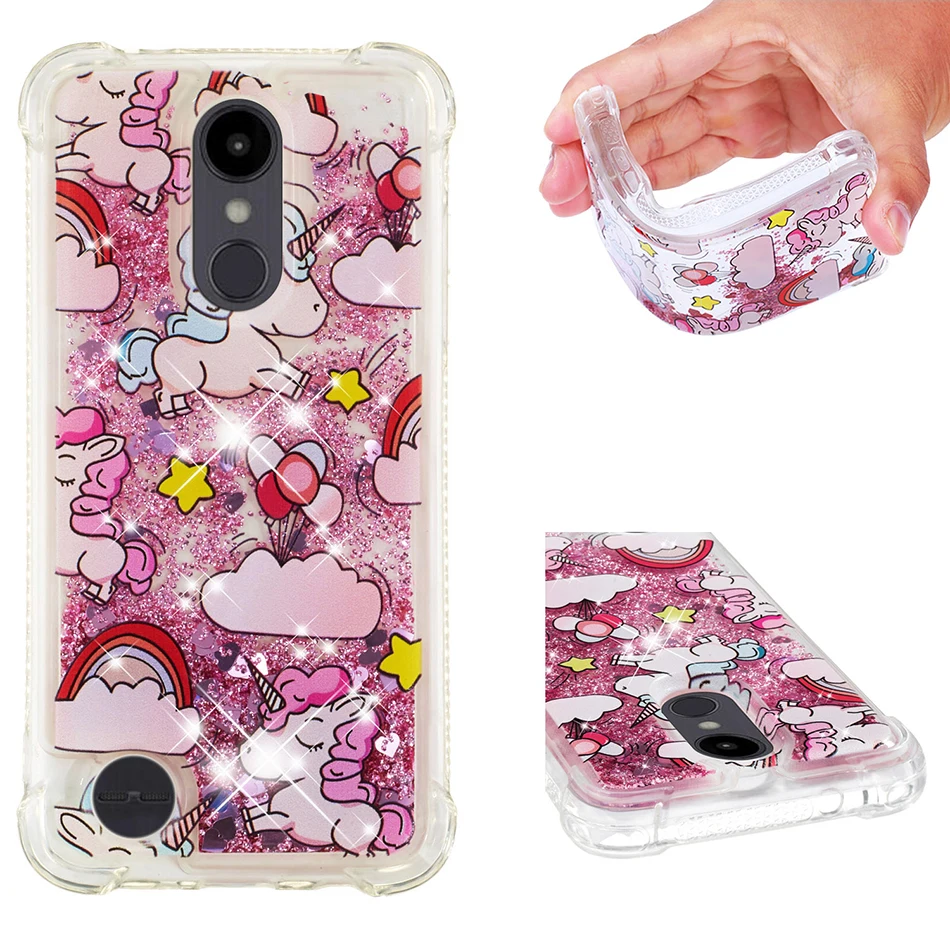 Динамичными плавающими жидкими мягкий TPU чехол для LG Aristo 2 Plus K8 K9 K10 K11 K30 2018 K40 K51 K31