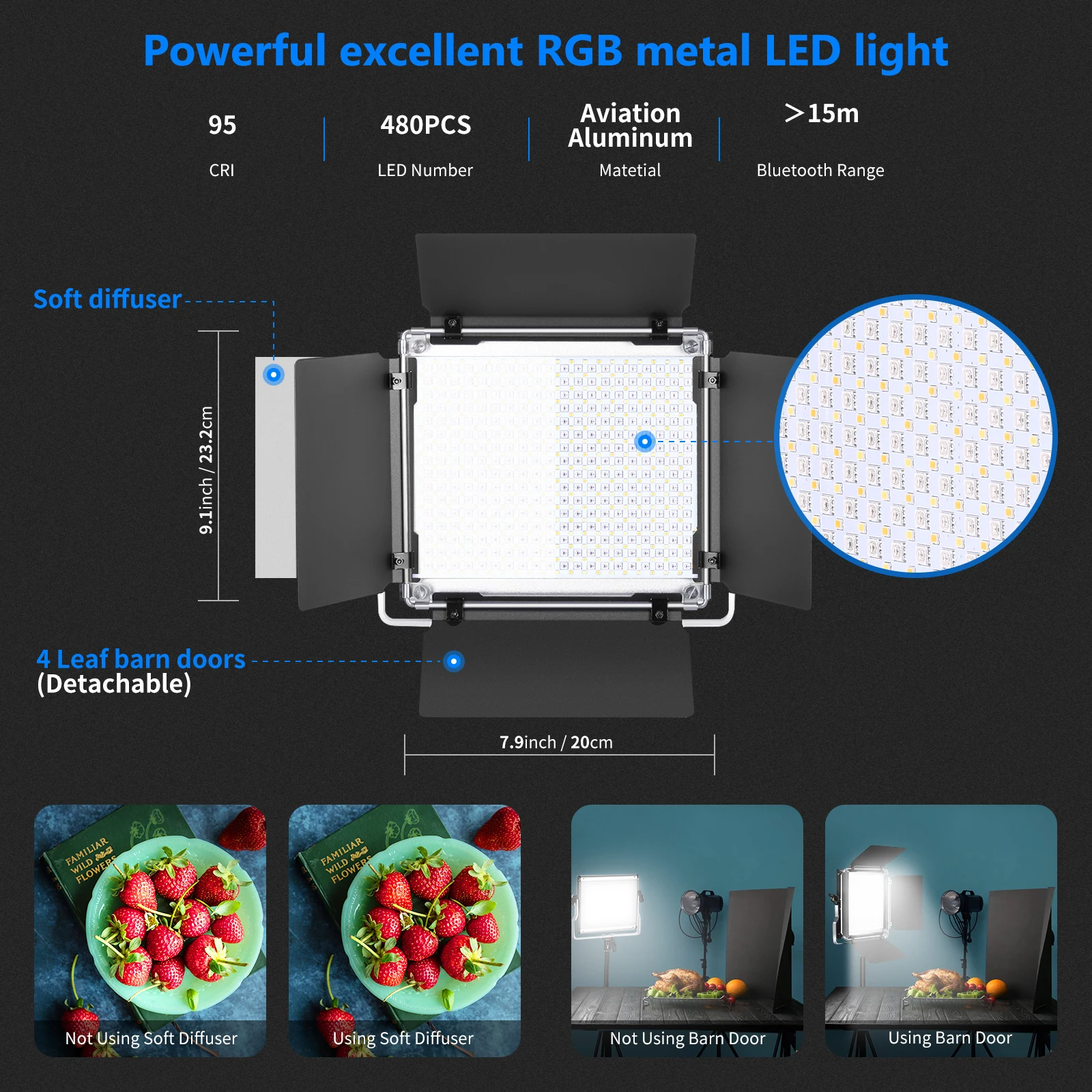Neewer 480 RGB Светодиодный светильник с управлением через приложение и настольной